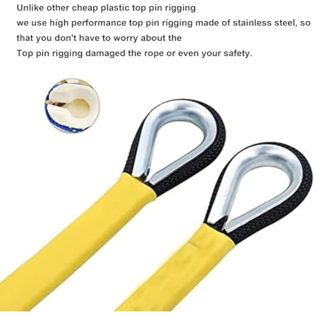 Gangying Climbing Rope 8mm Outdoor Static Rock Climbing Rope 30m High Strength Cord Safety Rope Braid Nylon Rope Escape Rope Fire Rescue Parachute Rope with 2 Carabiner