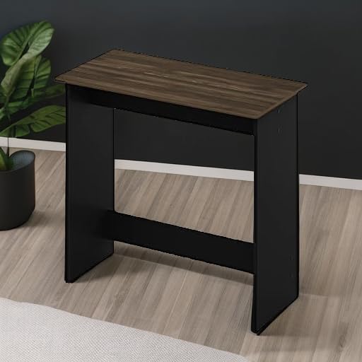 Furinno Simplistic Computer Desk, Study Desk, Writing Desk, Columbia Walnut/Black, 80 (W) x 75.7 (H) x 39.4 (D) cm