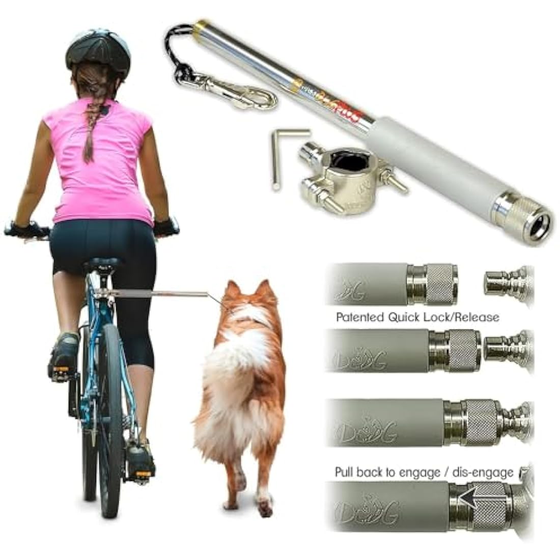 Walky Dog Plus Hands Free Dog Bicycle Exerciser Leash Newest Model with 550-lbs pull strength Paracord Leash Military Grade