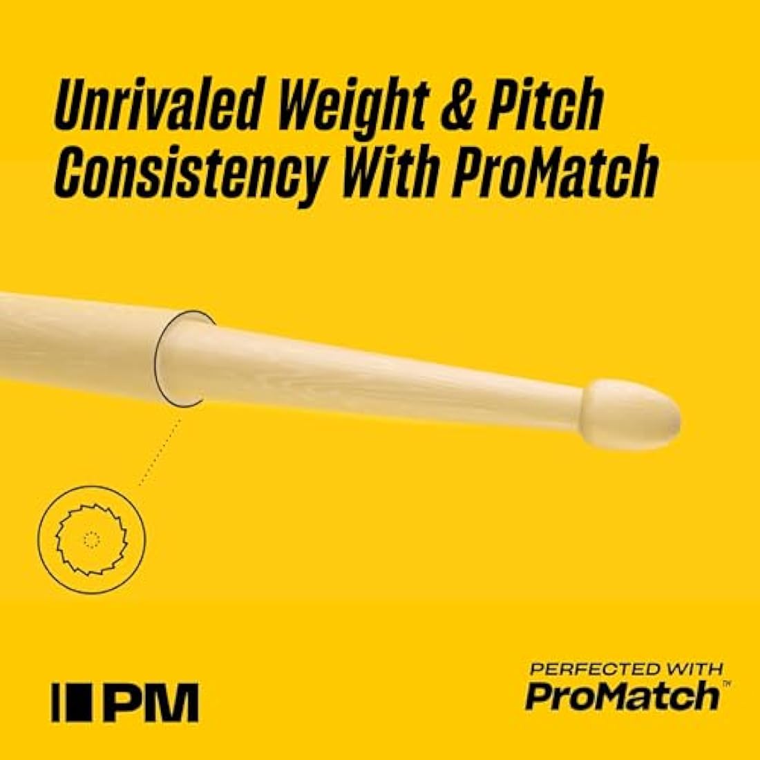 ProMark Drum Sticks - Rebound 7A Drumsticks - ActiveGrip For Secure, Comfortable Grip - Gets Tackier As Your Hands Sweat - Active Grip Finish, Acorn Tip, Hickory Wood - 1 Pair