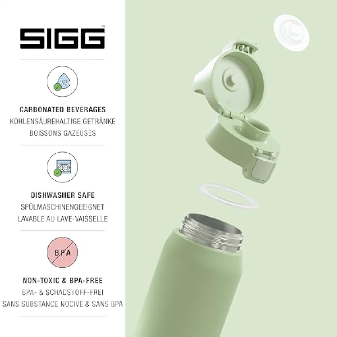 SIGG - Insulated Water Bottle - Shield Therm One - Suitable for Carbonated Beverages - Leakproof - Dishwasher Safe - BPA Free - 90% Recycled Stainless Steel - 0,5L / 0,75L / 1L