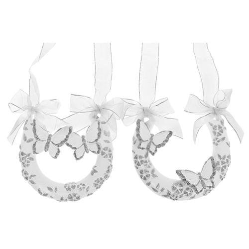 1 x Silver brocade Butterfly Horsehoe Wedding Day Gift