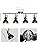 Unikcst 4 Way Ceiling Spot Lights Fitting Retro Rotatable Spotlight Black E14 Spotbars Spots Fixture 240V for Kitchen Living Room with Warm White Bulbs