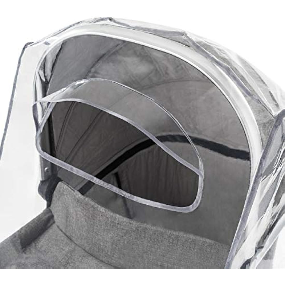 Zamboo Universal Rain Cover for Pram Carrycot (e.g. Hauck, Joie, ABC-Design etc.) | Air Circulating, Water Resistant and Durable Baby Protection Rain Shield (PVC-Free) - Grey