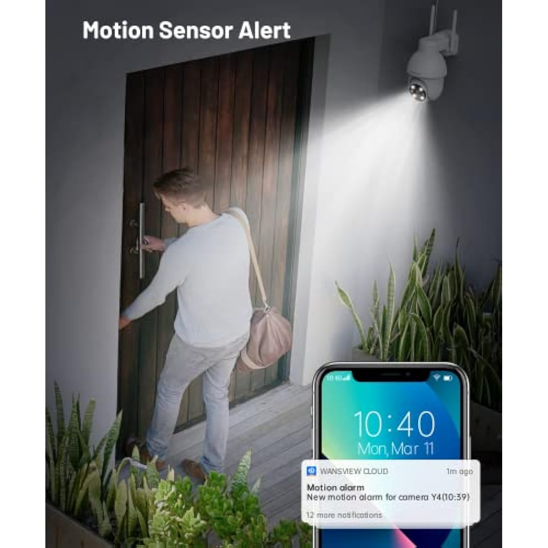 GALAYOU 2K Security Camera Outdoor, 360° CCTV Camera, Home Security WiFi Camera with Color Night Vision, Pan-Tilt View, App Notification, 2-Way Audio Y4