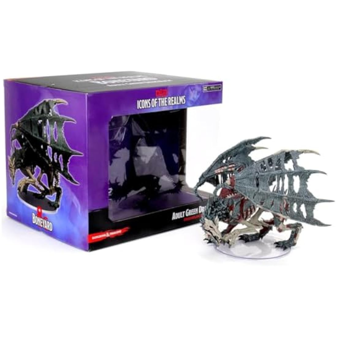 WizKids Dungeons and Dragons Icons of the Realms - Boneyard, Adult Green Dracolich, DnD Miniatures