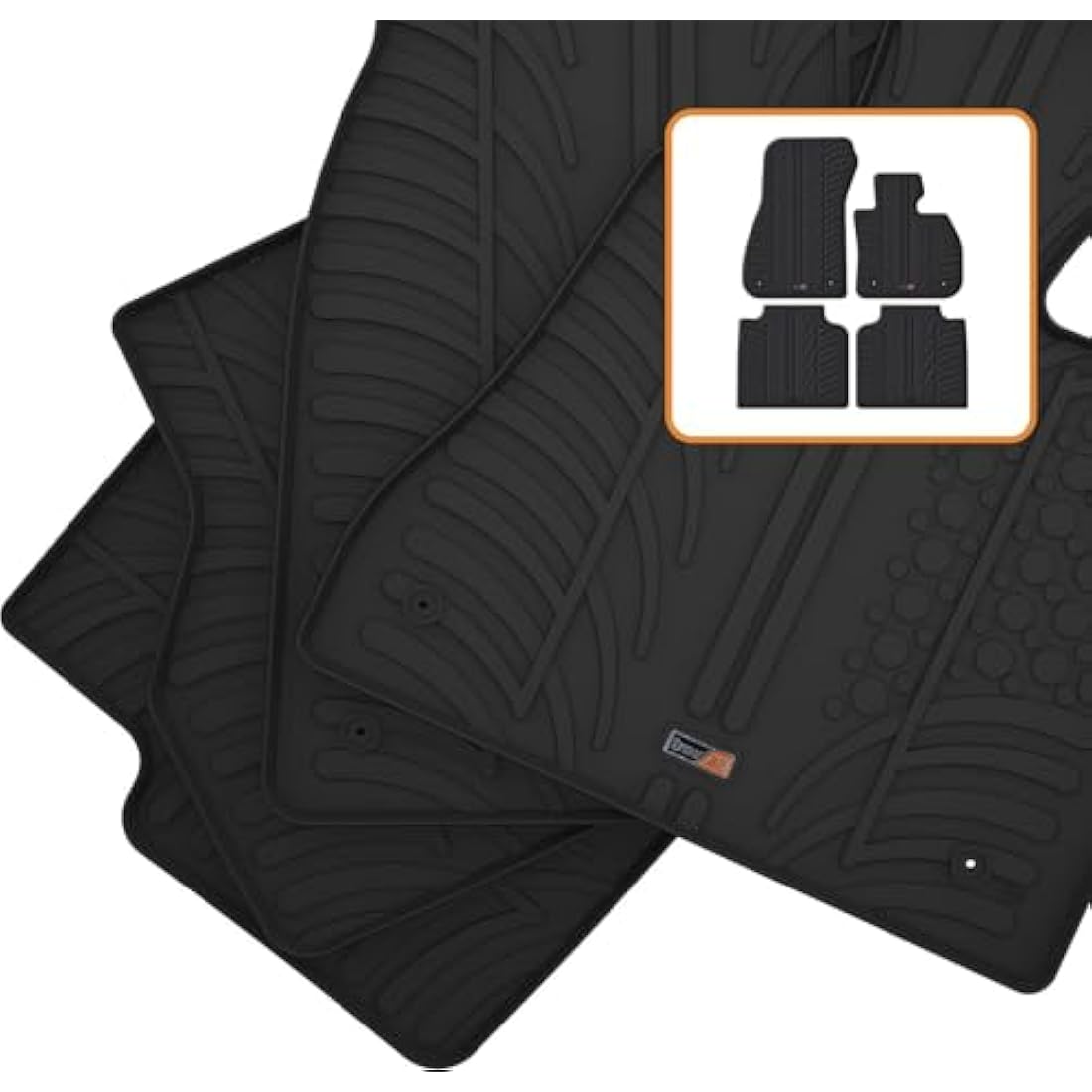 TRAVALL Rubber Car Mats (set of 4) compatible with BMW 2 Series (2014-2021) Heavy Duty Floor Mats Moulded Premium Mats Easy Clean Black with Clips - Anti Slip All-Weather Protection