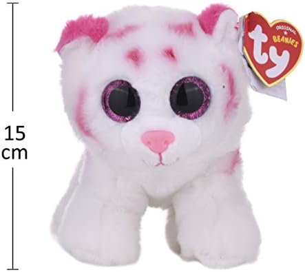 TY Unisex Soft Toy White/Pink Kids Tiger 15 cm Stuffed Toy Glub Schis