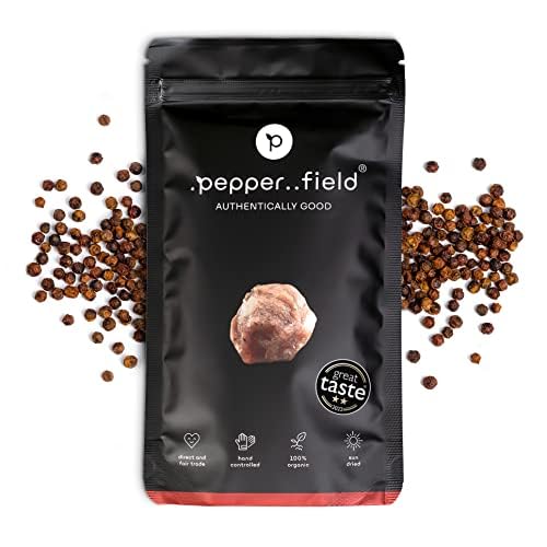 Pepper Field Kampot Pepper Red - Premium Red Peppercorns Whole from Cambodia, Fresh & Flavourful, Whole Peppercorns for Grinder & Kitchen, Great Taste