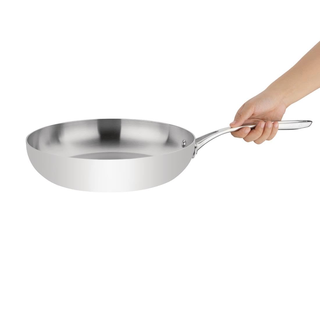 Vogue 13305 Nextday Catering Y321 Tri-Wall Frying Pan, Stainless Steel, 280 mm, Silver