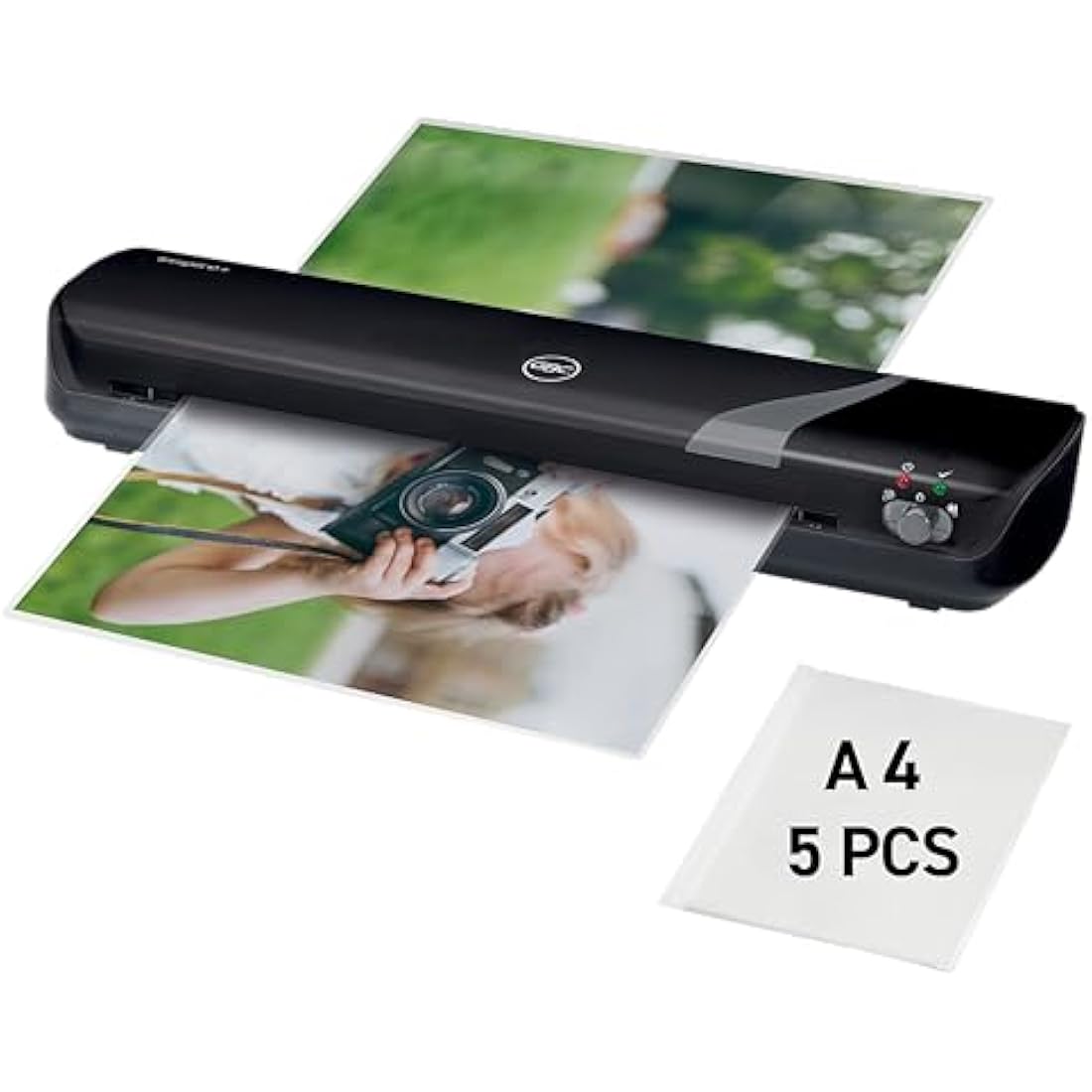 GBC Inspire+/Rexel Style A3 Laminator, Laminating Machine with Starter Pack of Pouches, 4 Minute Warm Up Time, Black (4402076)