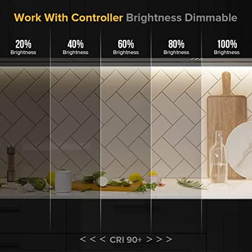 BTF-LIGHTING FCOB COB LED Strip Warm White 3000K Flexible High Density Uniform Light Dimmable LED Strip CRI90+ 10M 528LEDs DC24V 14W/m Bendable FOB LED Ribbon for DIY Indoor Lighting Projects