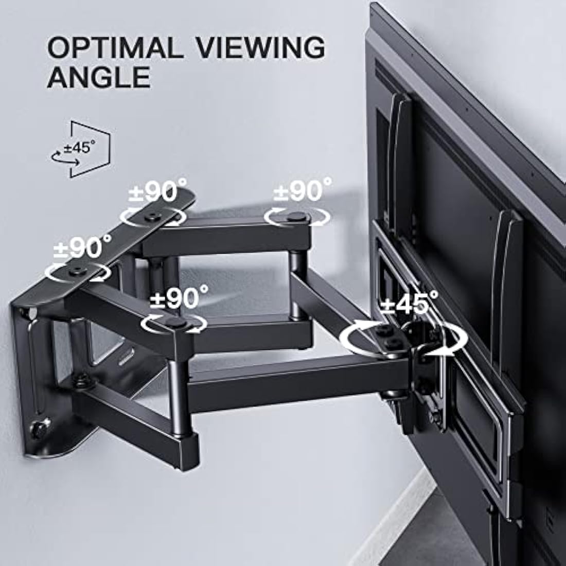 PERLESMITH TV Wall Bracket, Swivel Tilt for 26-70 Inch Flat & Curved TVs up to 45kg, Sturdy Wall Mount Max. VESA 400x400mm