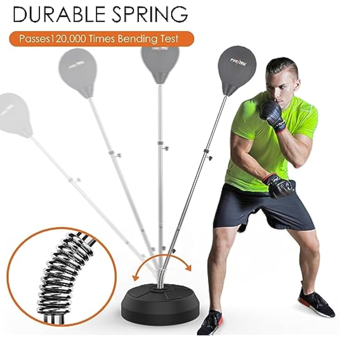 MaxxMMA Speed-Adjustable Freestanding Reflex Bag Kit, Freestanding Punching Bag for Boxing, MMA Training, Home Gym Workout Equipment, for Adults and Youth
