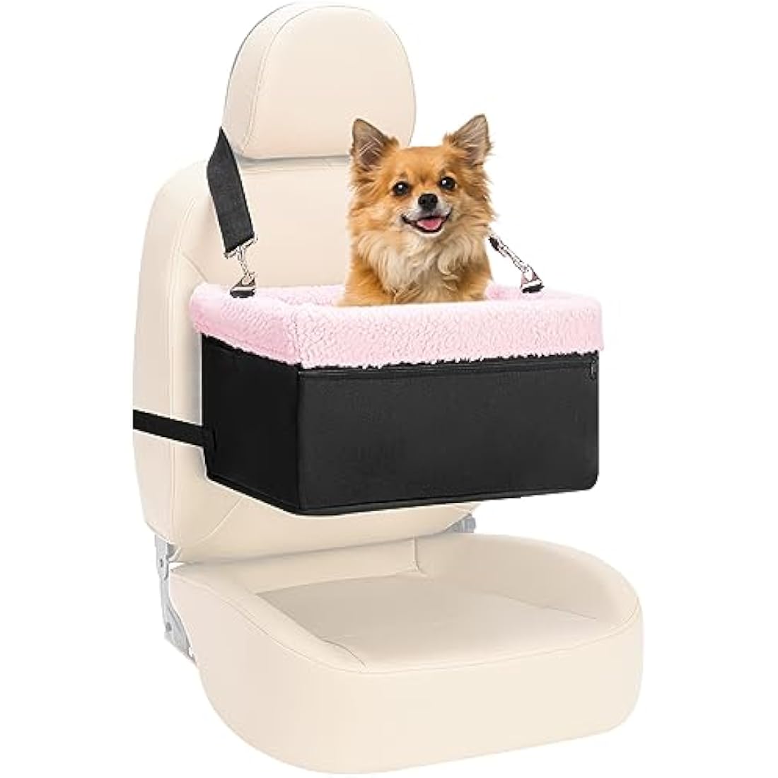 UNICITII Dog Car Seat for Small Dog, Raised Dog Booster Seat with Metal Frame, Puppy Car Booster Seat for Pets Small Dogs Cats