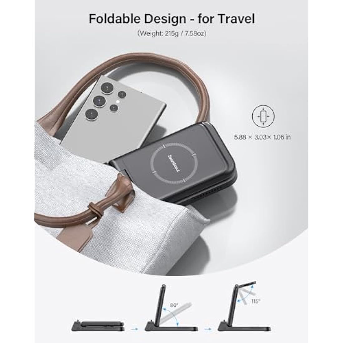 Charging Station for Samsung S25/Watch 8/8 Classic, 3 in 1 Wireless Charger for Samsung S25 Ultra/S25+/S24/S23/Fold 7, Galaxy Watch Ultra 2025/7/6/5/4/3, Galaxy Buds, SwanScout 703S (No Adapter)