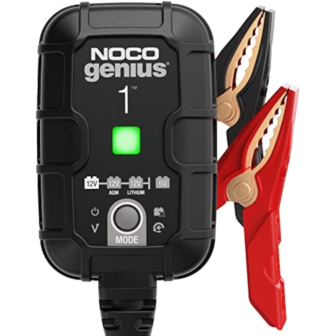 NOCO GENIUS1: 1A 6V/12V Smart Battery Charger – Automatic Maintainer, Trickle Charger & Desulfator with Overcharge Protection & Temperature Compensation – For Lead-Acid & Lithium Batteries
