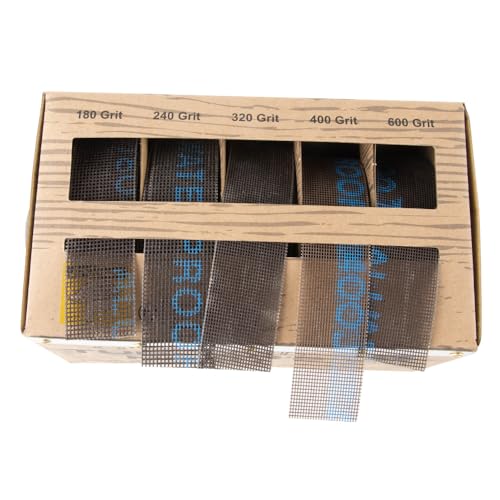 O'SKOOL Turners Mesh Sanding Abrasive Roll with Dispenser – 5 Grits Variety Pack (180, 240, 320, 400, 600)