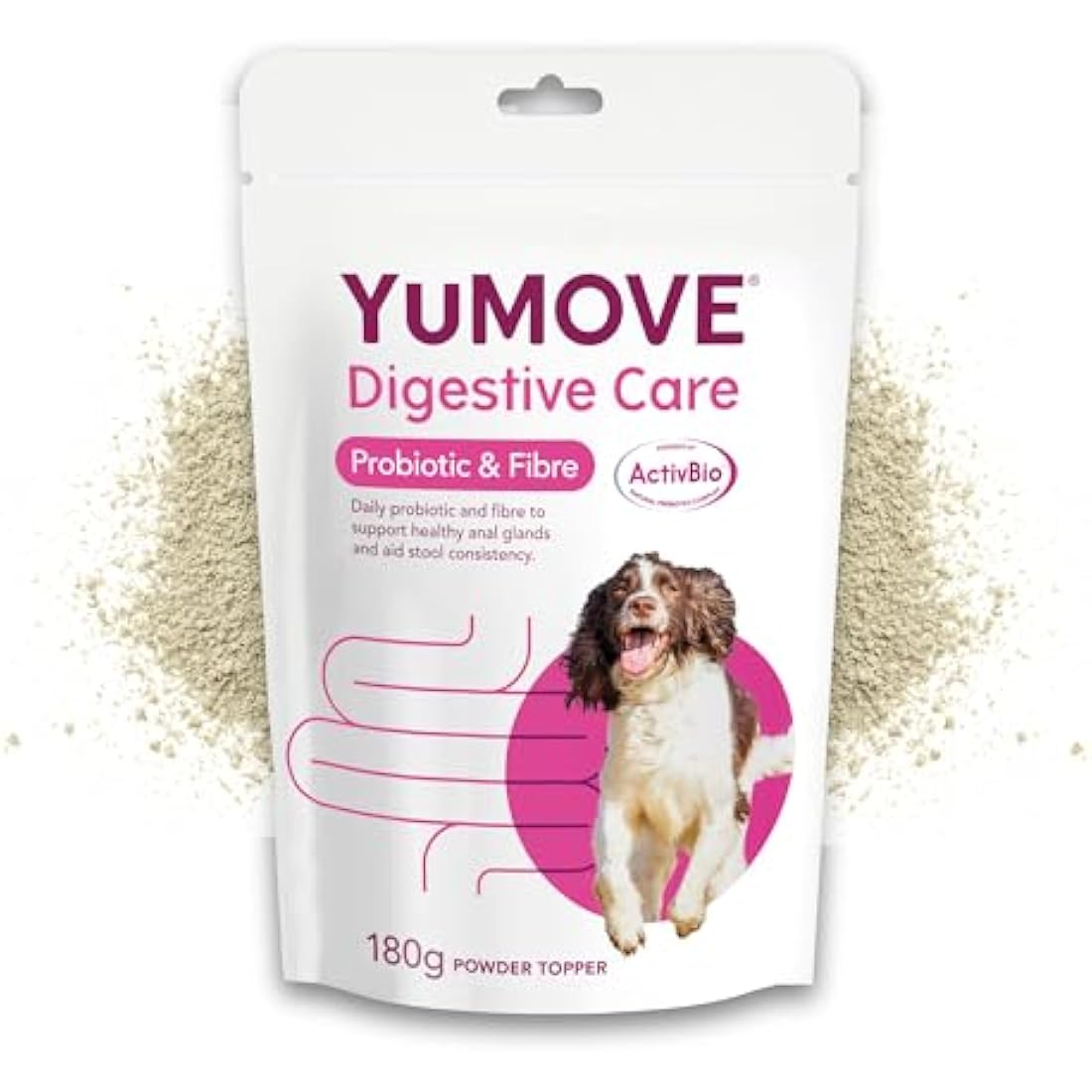 YuMOVE Digestive Care & Fibre, Dog Pre and Probiotic Supplement for Gut Health, Digestive and Anal Glande Support, All Ages and Breeds with Sensitive Digestion, 180g