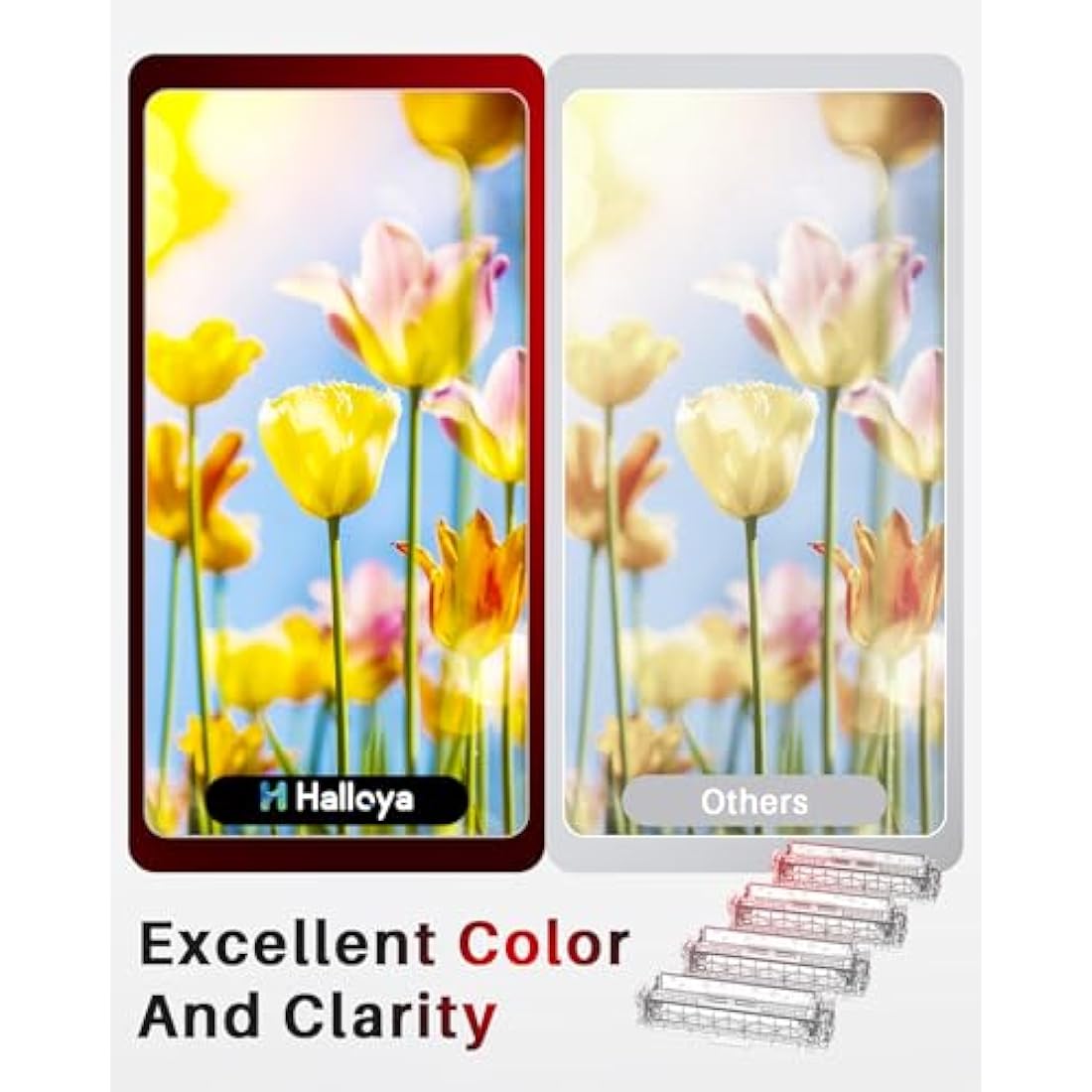 Halloya 203X Toner Cartridge Replacement for HP CF540X CF541X CF542X CF543X Compatible for Color Laserjet Pro MFP M254dw M254dnM254nw M280nw M281fdn M281fdw M281cdw (4 Pack)