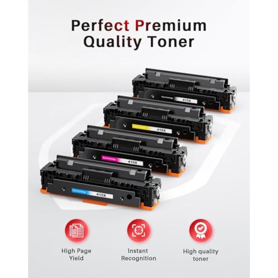 Halloya 410x CF410X Compatible Toner Cartridges Replacement for HP 410 410A 410X CF410X CF410A for Color LaserJet Pro M477fdw M477fdn M377dw M477fnw M452dn M452dw M452nw M452 M477 M377 (4 Pack)