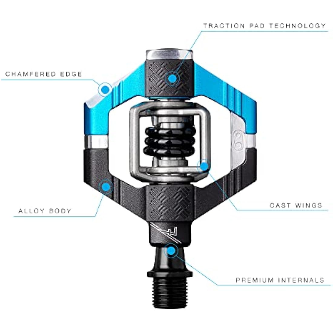 Crankbrothers Candy Clip-In MTB Bike Pedal - Gravel/XC/Trail Lightweight Bicycle Pedal, 4 Sided Entry, Customizable Float, Premium Bearings