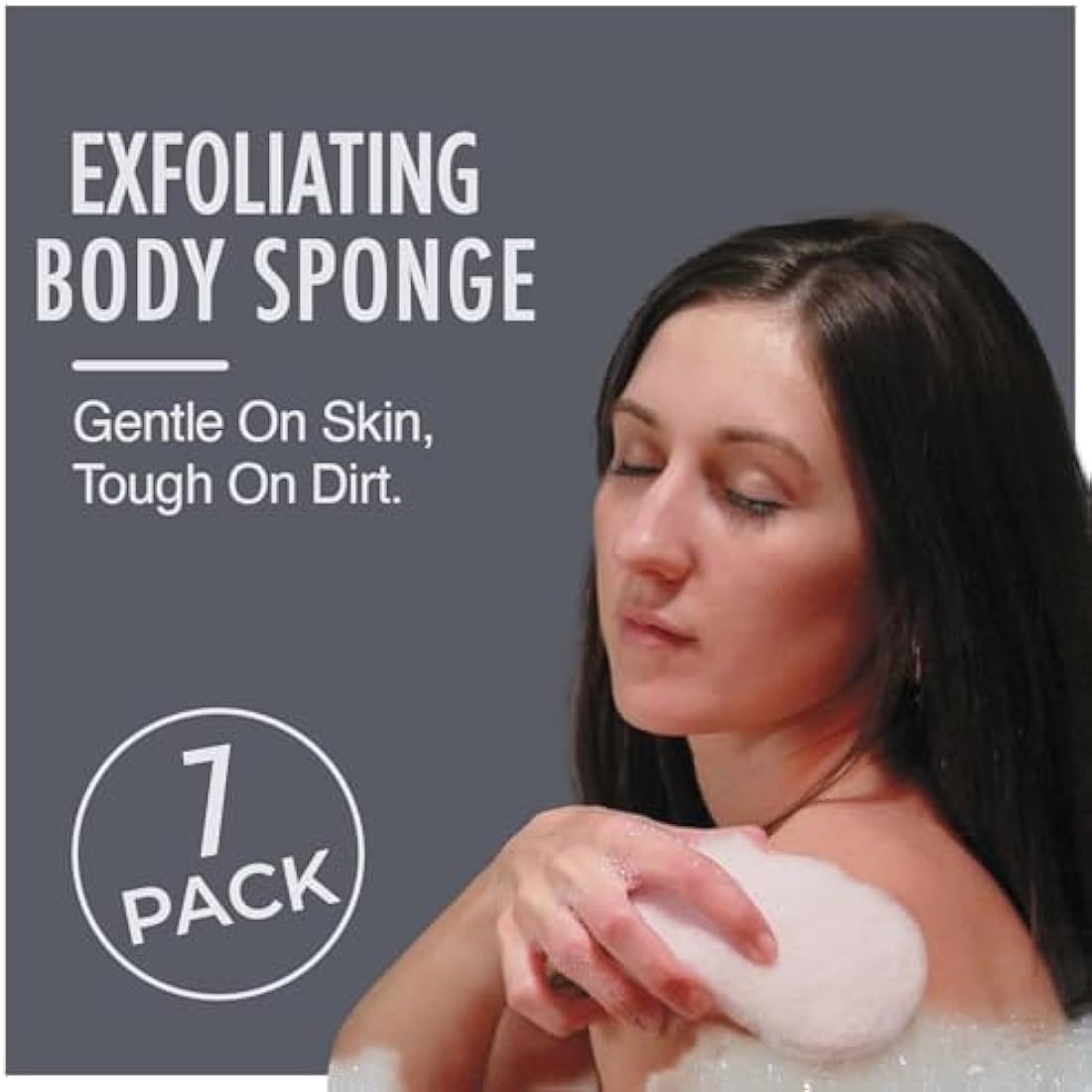 HartFelt Body Exfoliation Beauty Box with Body Scrub Super Soft Exfoliating Bath Sponge Set, Gentle Skin Exfoliator & Dead Skin Remover, Shower Sponges for Women & Men, Shower Scrubber, Gift Box, 7pk