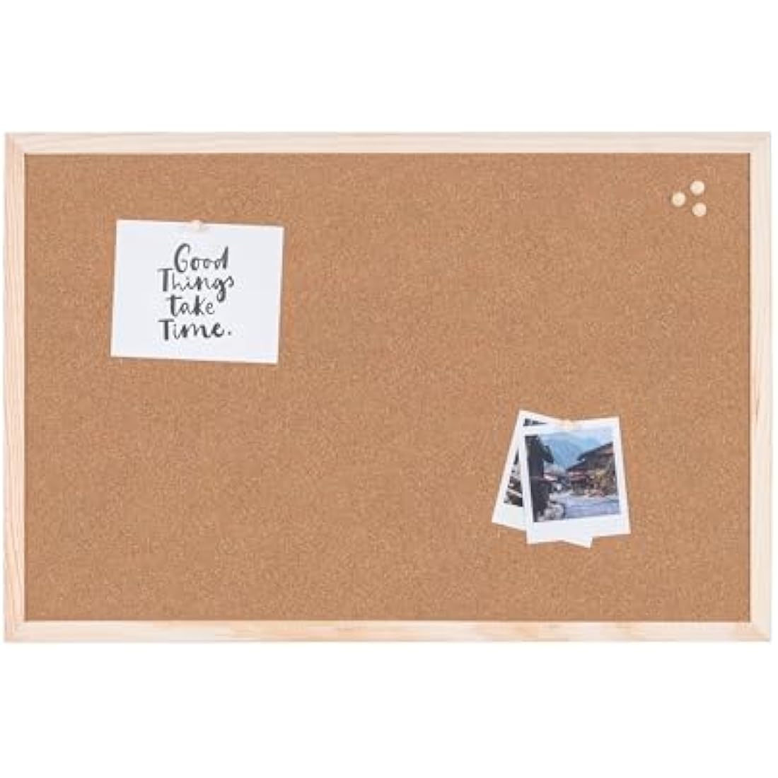 Bi-Office MC030012010 Cork Board Budget, Wood Frame, 60 x 40 cm - Brown (wood )