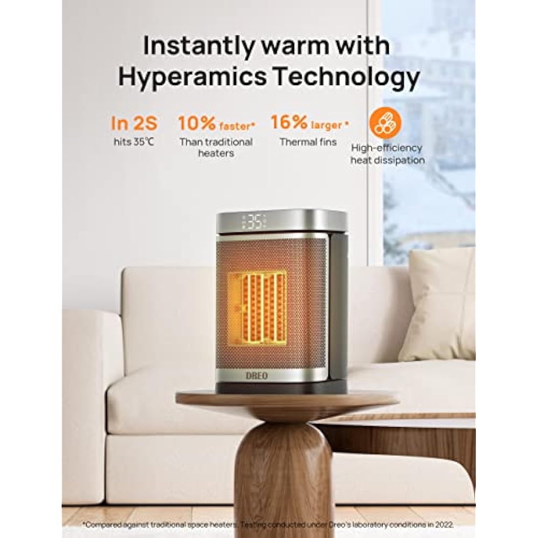 Dreo 1500W Electric Space Heater, 70° Oscillating Portable Heaters for Home, PTC Ceramic Heater with Thermostat, Remote Control, 3-Mode 3-Speed, 1-12H Timer, Overheat & Tip-Over Protection, ECO-Mode