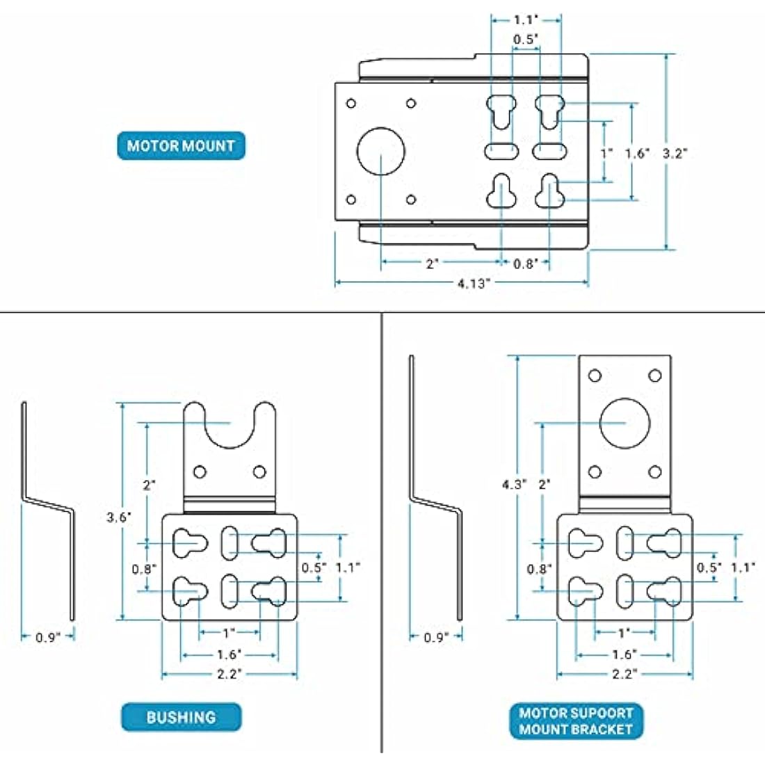 Onlyfire Universal Barbecue Grill Stainless Steel Rotisserie Motor Bracket Set