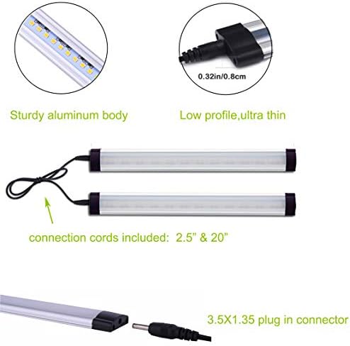 AlBOO Under Cabinet Kitchen Lights Wired LED Dimmable Warm White,28cm Under Cupboard Kitchen Lights 12V Plug in with Mains,Ultra Thin Fixture Under Couter Lights Display Lights for Cabinet 6 Pack