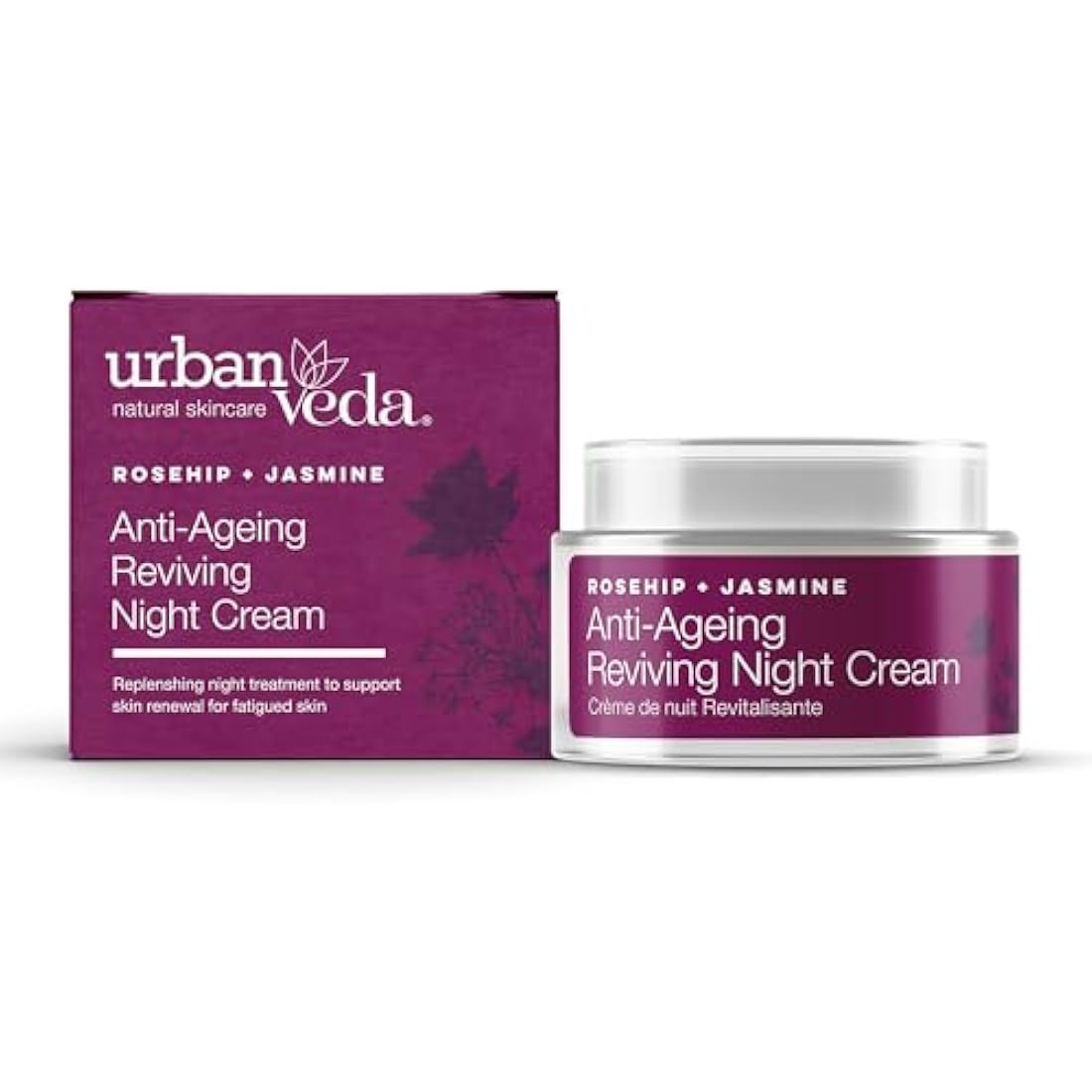 Urban Veda Reviving Night Cream | Vitamin A Retinol from Rosehip Oil & Pomegranate Extract| For Mature, Tired & Wrinkled Skin|Anti Aging | Collagen Face Cream for Women and Men | Vitamin C Glow| 50 ML
