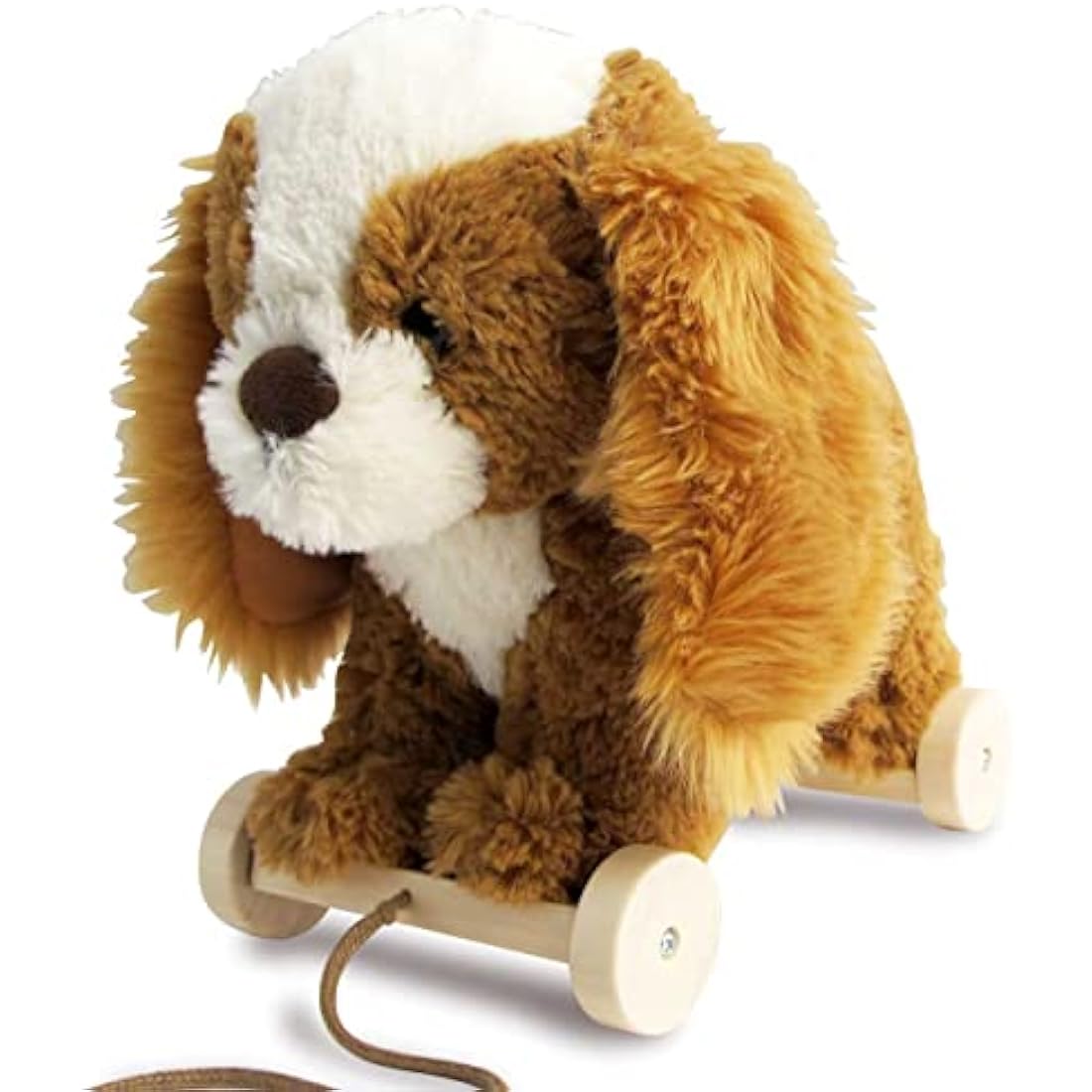 Little Bird Told Me - Peanut Pup Pull Along Toy for Baby 6+ Months Unisex - 2-in-1 Soft Toy, Removable Wheels, Sensory Plush Fabric - British Brand Since 2007