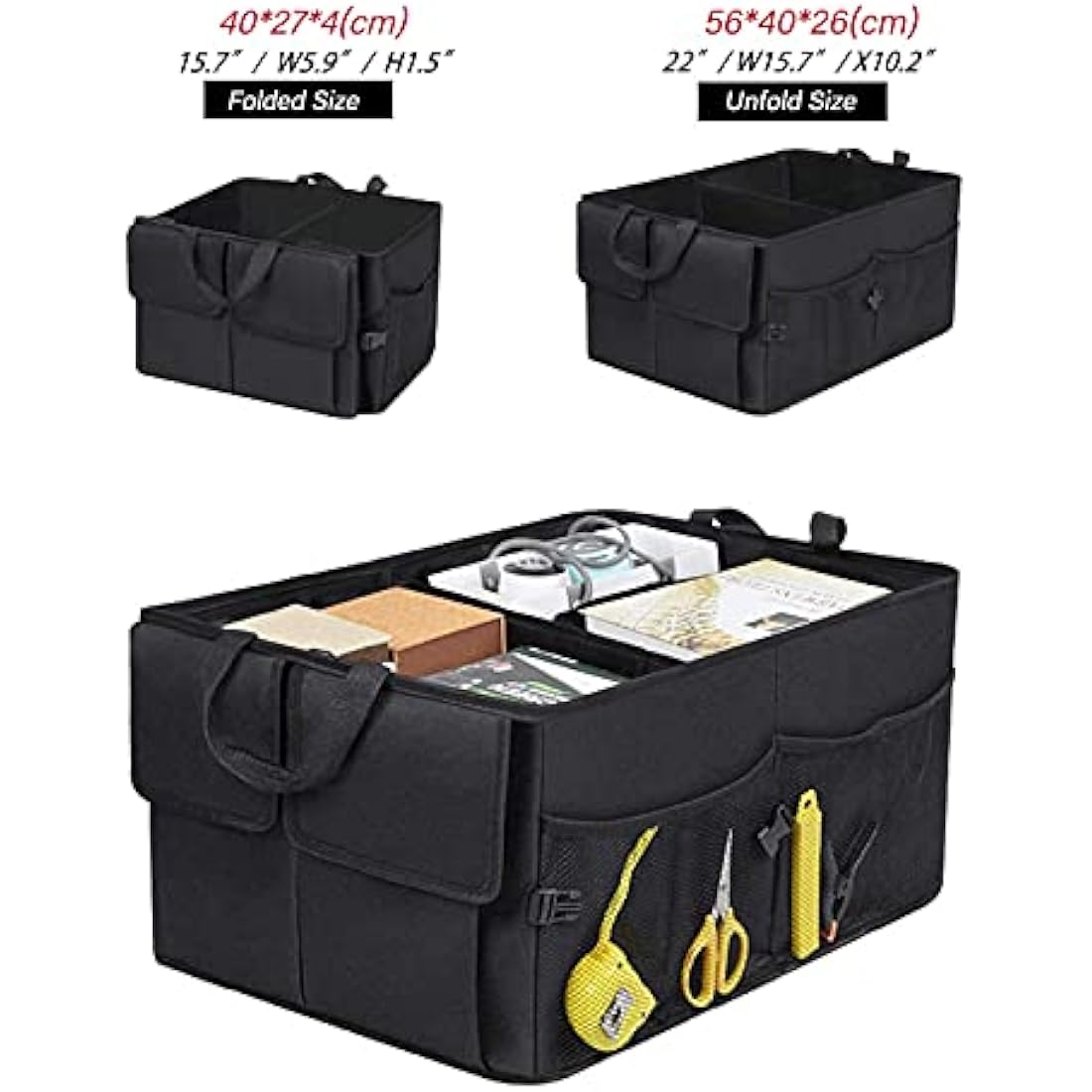 NouveLife Car Boot Organiser, Tidy Storage Trunk Organizer, Foldable Car Boot Bag, Durable Car Boot Tidy, Super Large Volume, Durable for Rear SUV, Van, Auto Luggage