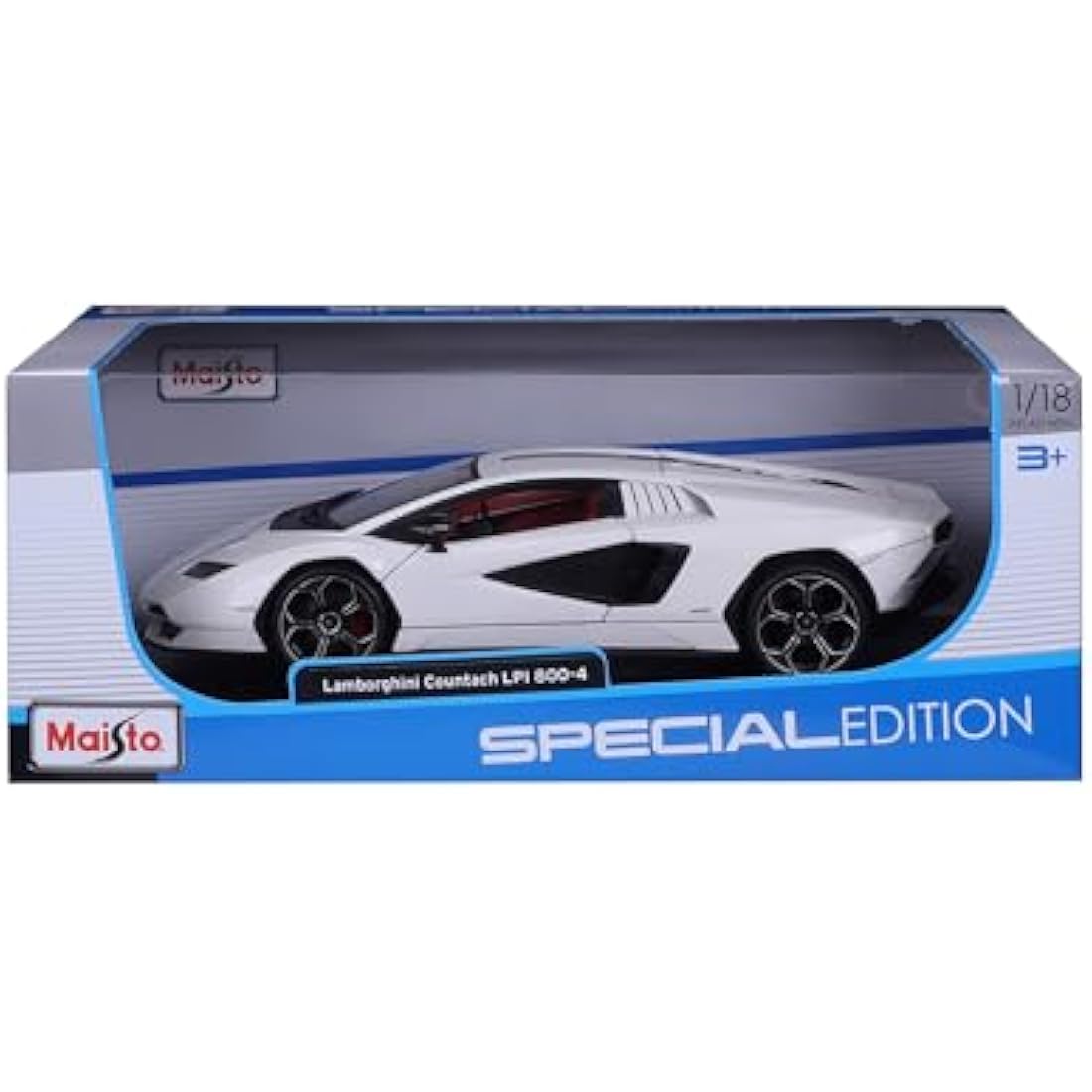 Maisto LAMBORGHINI COUNTACH LPI 800-4 Super Car - 1:18 Scale - Incredibly Detailed Die-Cast Replica Collectible Car Model, White