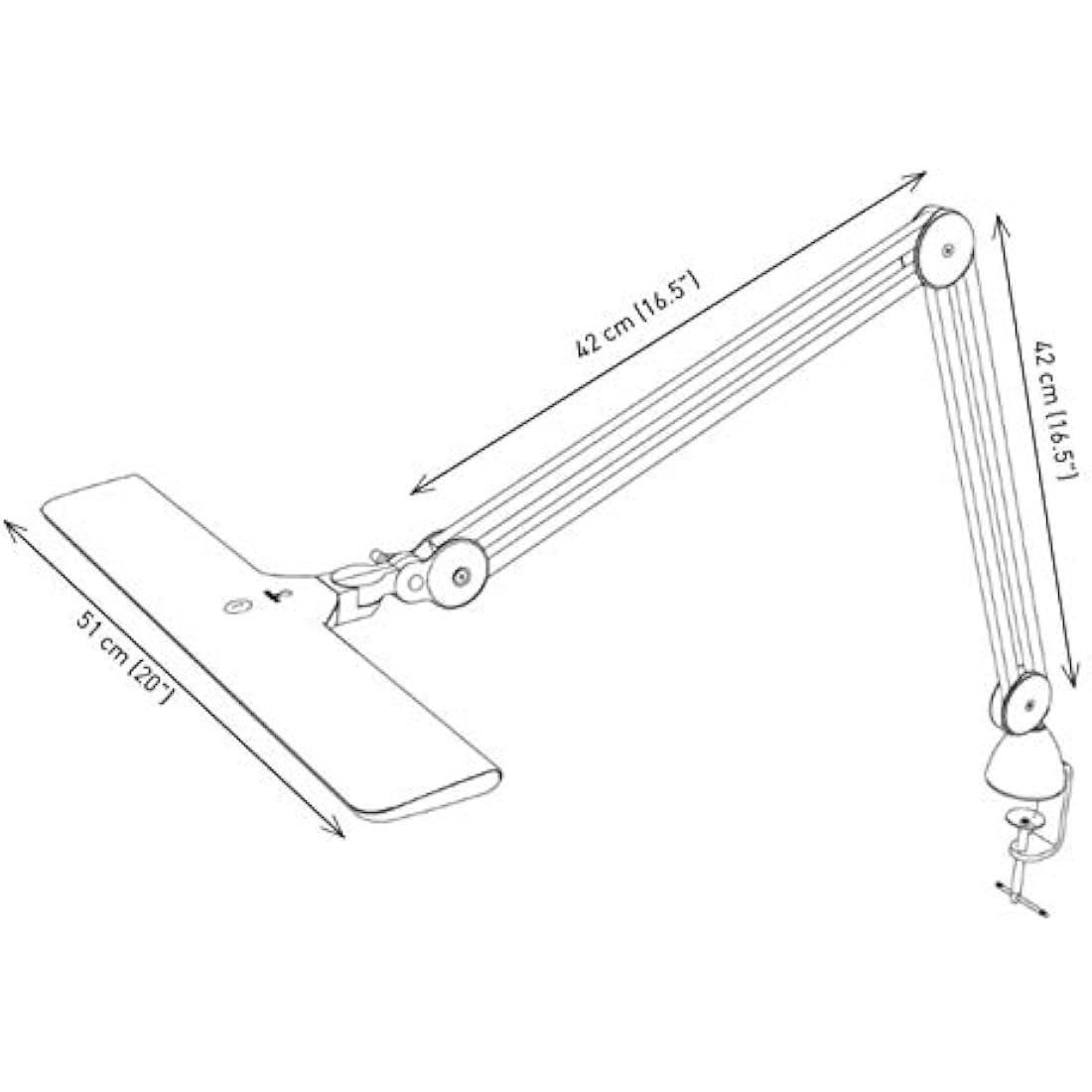 Daylight Lumi Task Lamp 95+ CRI,4000 Lux, Craft Light, Super Bright Desk Lamp, Touch Dimmable, 2 Brightness Levels, Ideal Table Light,Eye-Caring ,15 W - White