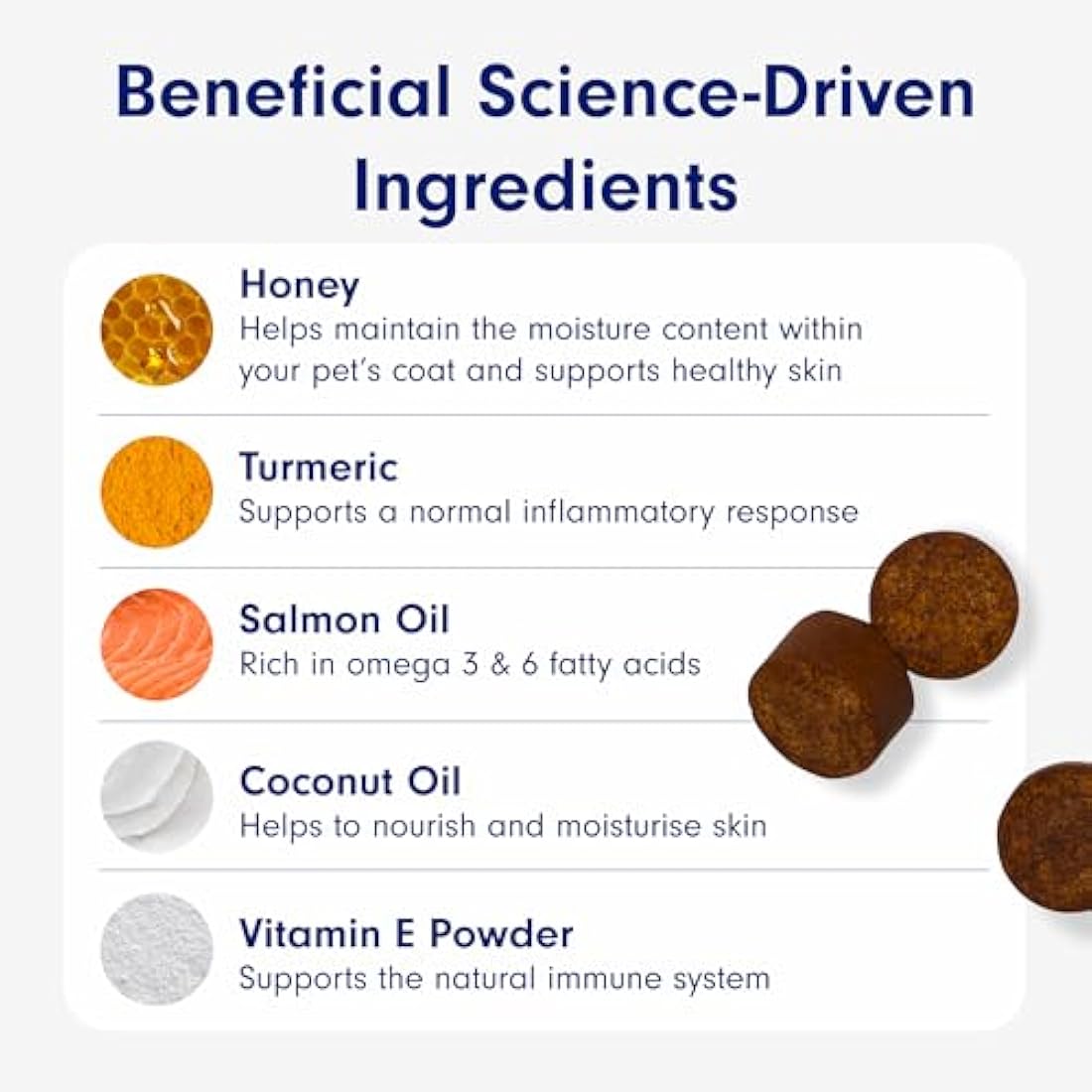 PetLab Co. Skin & Coat Chews - Support A Healthy, Comfortable Coat In Seconds A Day. Formulated With Beneficial Fatty Acids, Vitamins, Honey, & Turmeric To Optimize Skin and Coat Condition