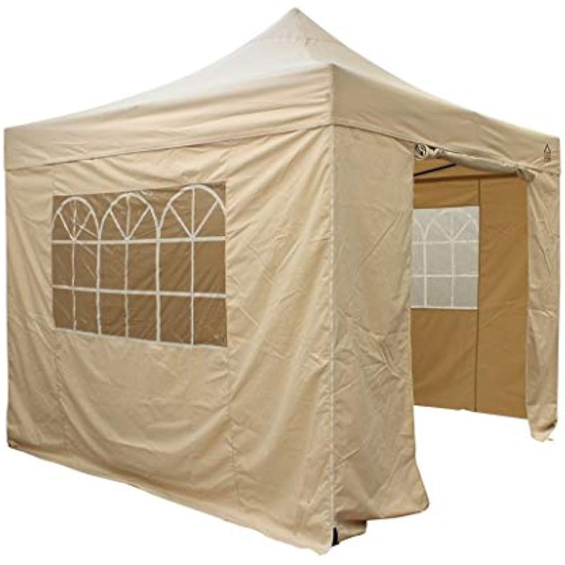 All Seasons Gazebos 2.5x2.5m Heavy Duty Fully Waterproof Pop up Gazebos and 4 Premium Side Walls - Beige