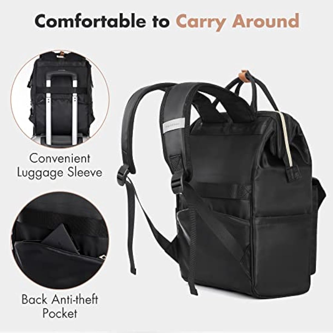 Lekesky Backpack Womens Travel Backpack Extra Large Rucksack Bag for Women Men Overnight Backpack Weekender Backpack,17.3" Backpack,Black