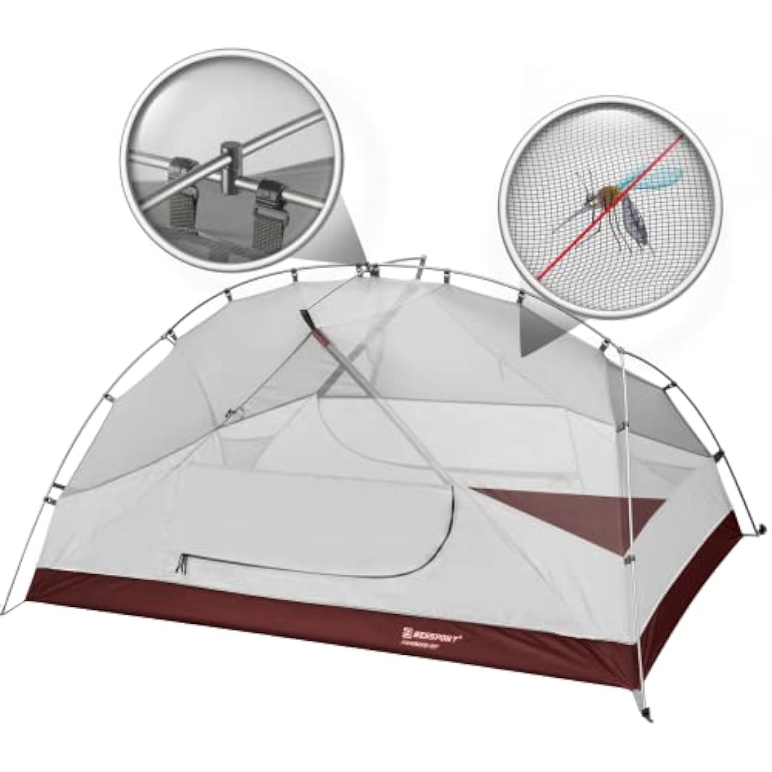 Bessport Tent 2/3 Person Camping Tent 2 Doors Ultralight Waterproof Lightweight and Easy to Build Ventilated 4 Seasons Dome Tent Suitable for Outdoor Hiking and Mountaineering