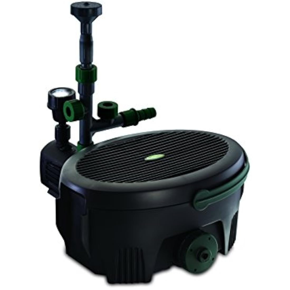 Blagdon Inpond 6-in-1 9000 Easy Care Clean Pond Solution, 49.5w Pond Pump & Filter with UV Clarifier for Algae Control and Clear Water, LED Light, 4 Fountain Heads, for Ponds Up to 9,000L, Green