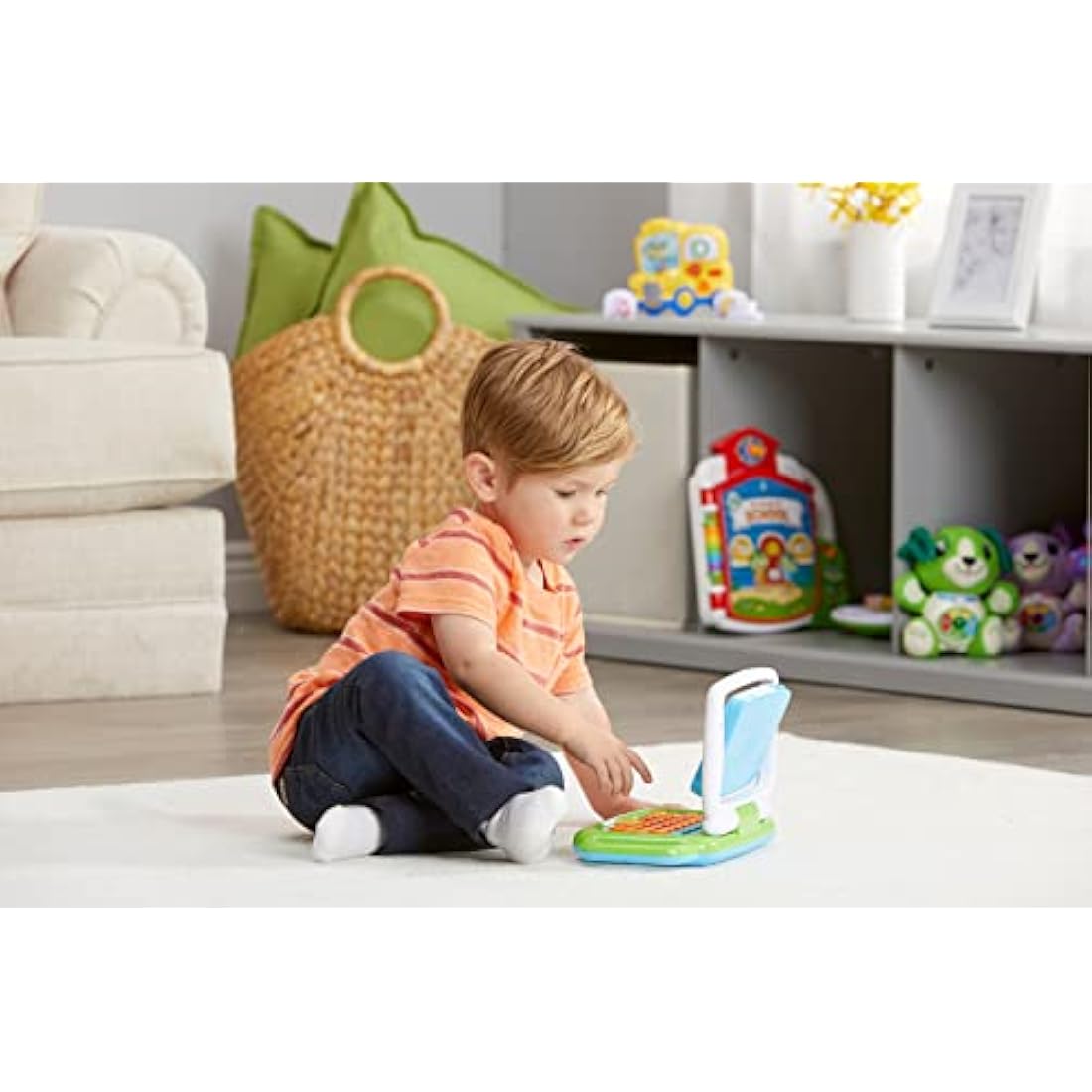 LeapFrog 2 in 1 LeapTop Touch Laptop, Green, Learning Tablet for Kids with 10 Modes of Play, Kids Laptop with Letters, Numbers, Vocabulary and Animals, Learning Toy Laptop for Kids Ages 2 Years +