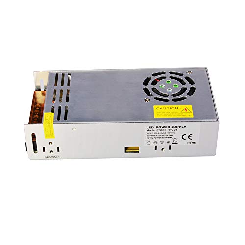Dapenk 24v Power Supply Driver Transformer 240v to 24v Dc Power Supply Led Driver Light Adapter Light Converter Aluminum Shell (PS600-24V)