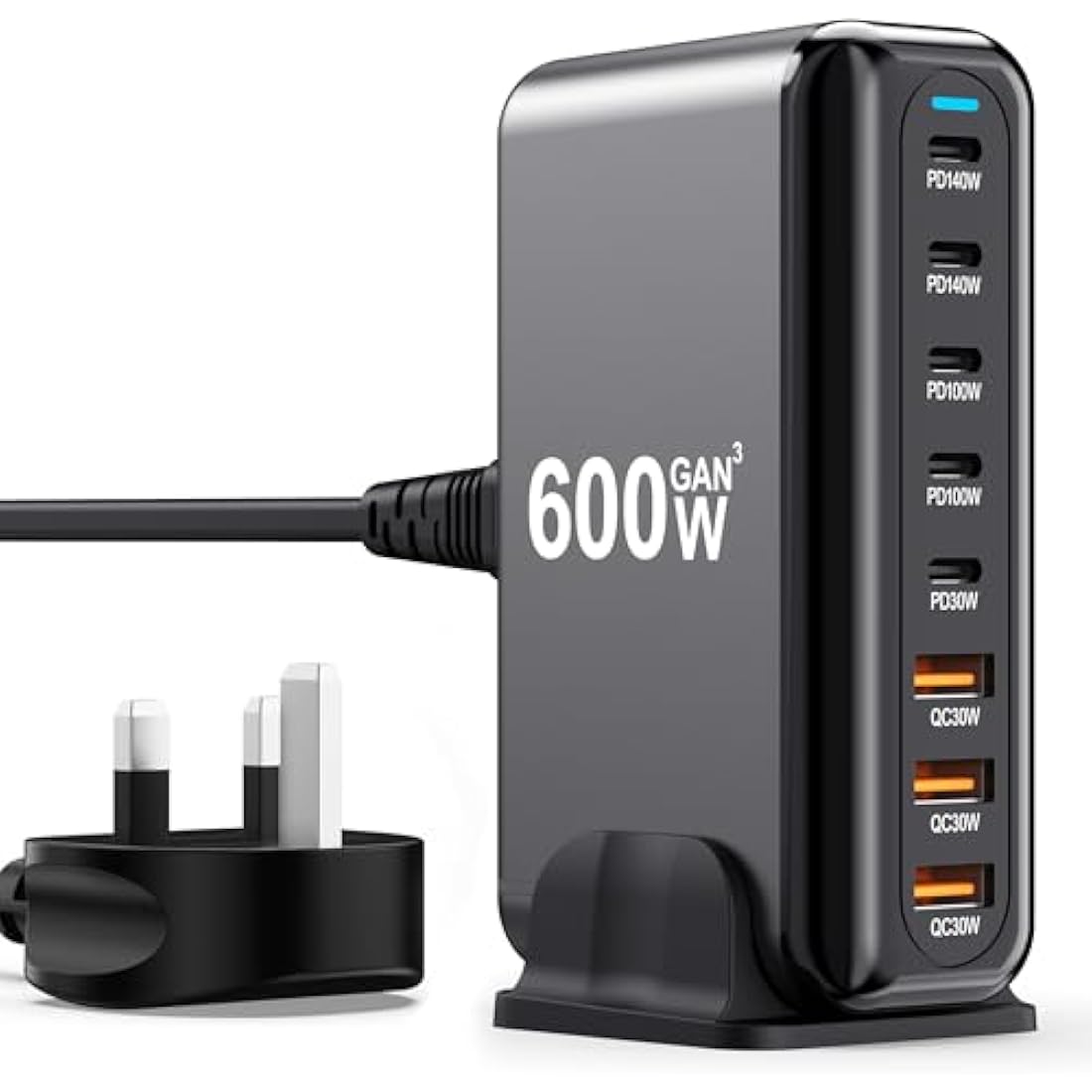 USB C Charger Block 600W 8 Port GaN3 Fast Charging Station Compatible with Laptop,ipad, iPhone 16/15/14/13 /12 Pro Max Fast Charge Pixel Note MacBook Pro/Air USB C Charger for Android