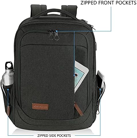 KROSER Laptop Backpack 17.3 Inch School Travel Computer Backpack for Laptop with USB Charging Port Water-Resistant Casual Daypack for Business College Work Bag Men/Women