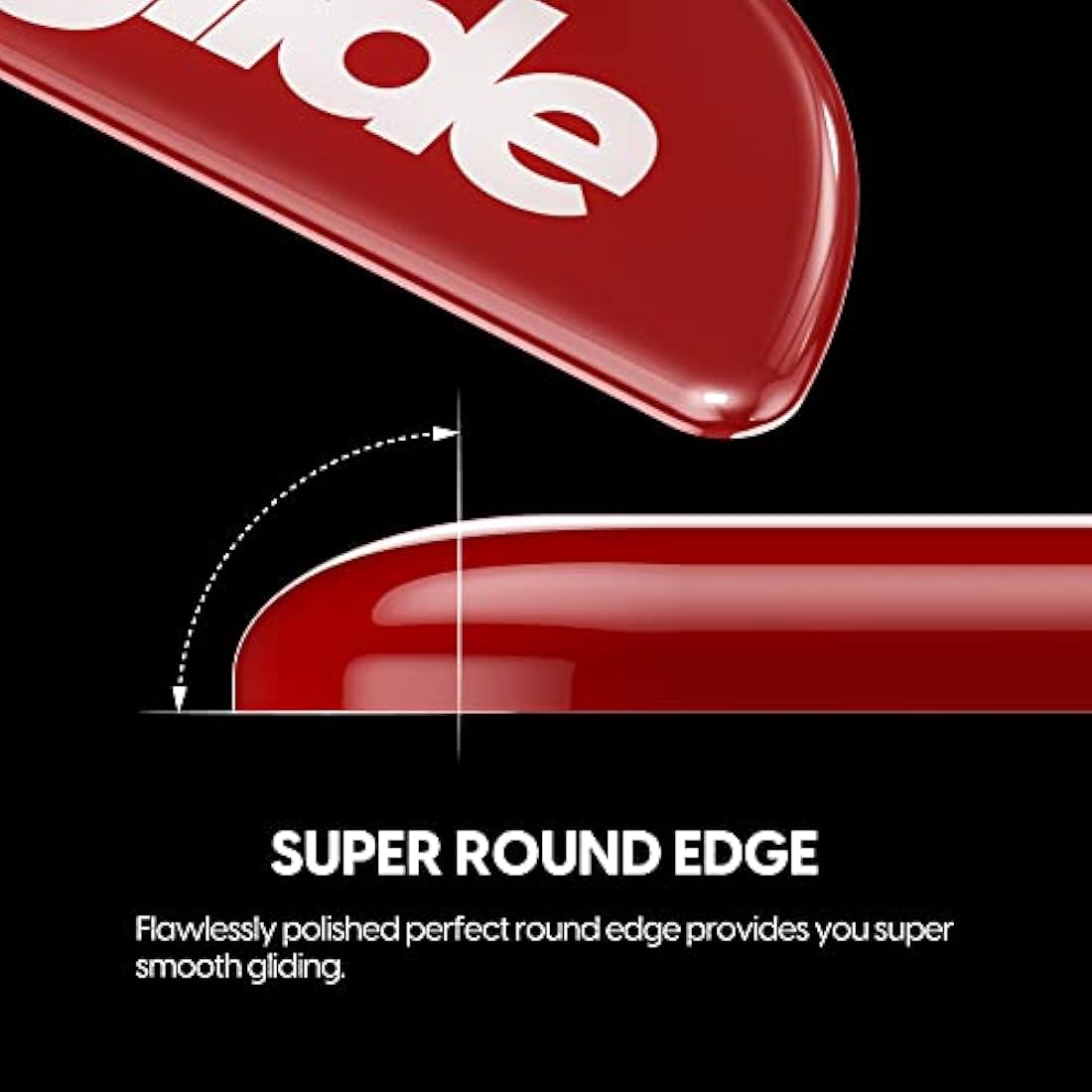 Superglide - Fastest and Smoothest Mouse Feet/Skates Made with Ultra Strong Flawless Glass Super Fast Smooth and Durable Sole for Pulsar X2 & X2 Mini Wireless Gaming Mouse (Red)