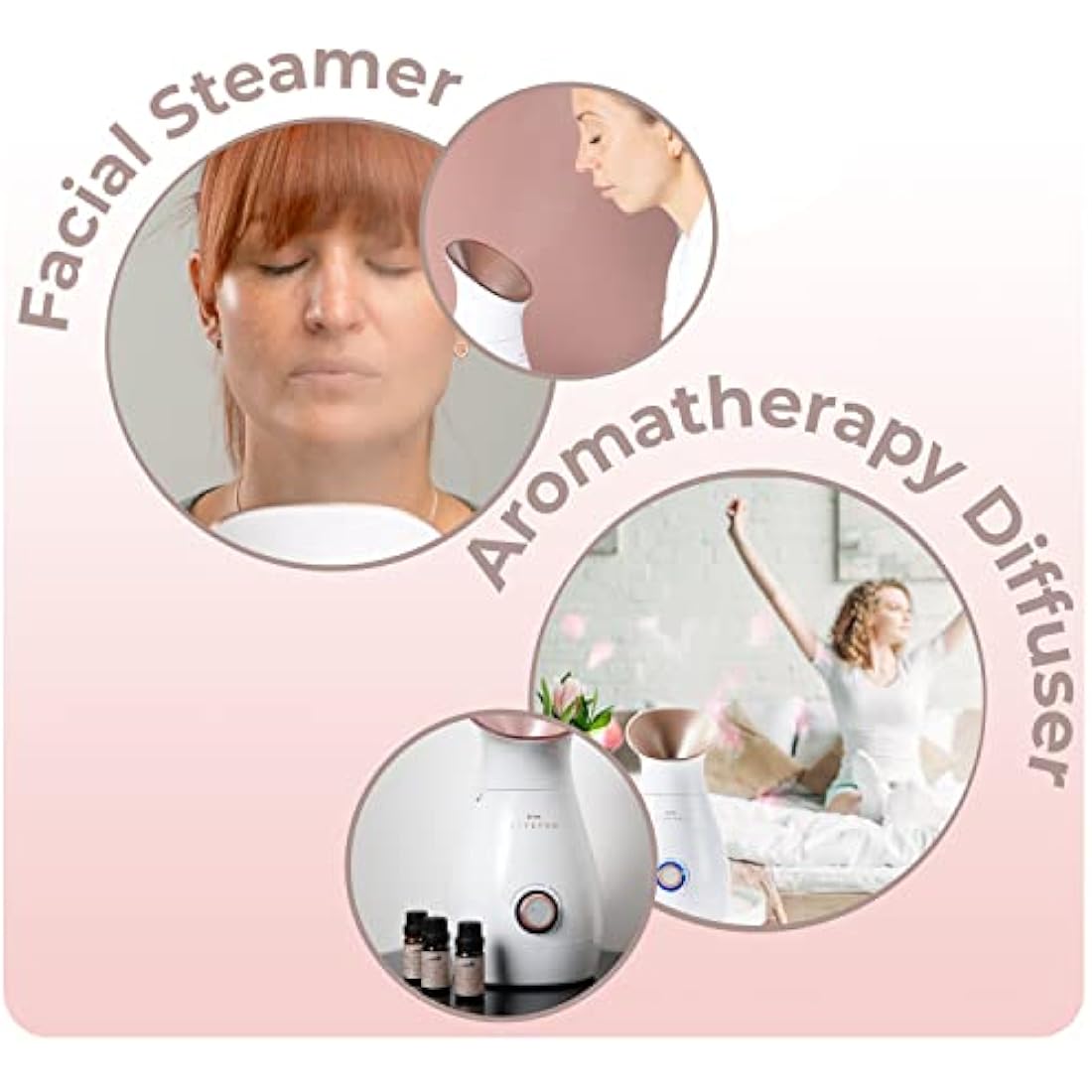STYLPRO 4-in-1 Steamer: Face Steamer, Aromatherapy Diffuser, Humidifier and Towel Warmer - Ionic Face Mist for Deep Cleaning, Luxury Home Spa, Unclogs Pores