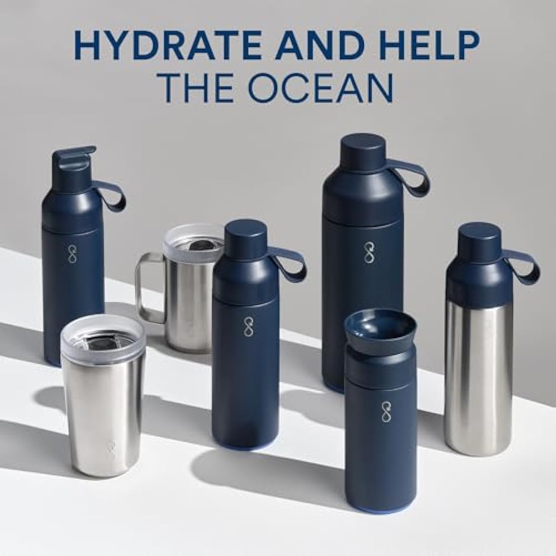 Ocean Bottle - Recycled Stainless Steel Bottle - Eco-Friendly & Reusable (Big 1l, Forest Green)