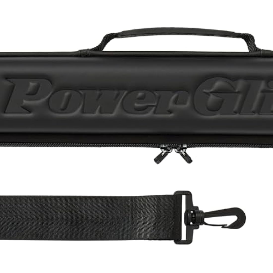 POWERGLIDE Snooker Pool or Billiard Cue Case | Svartur | Modern Design Soft Touch EVA | Handle & Shoulder Strap | Protective Foam Interior | Accessory Pockets | to Fit 2-Piece