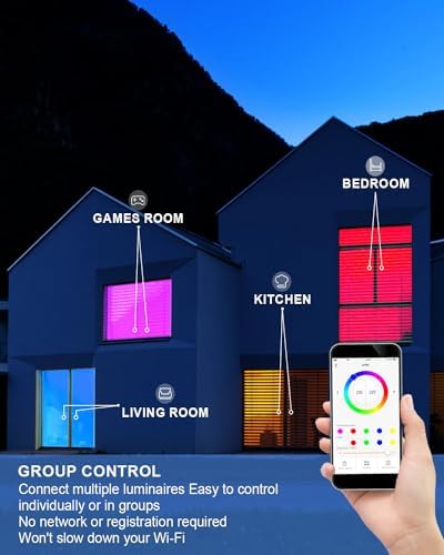 VARICART Smart LED Downlights for Ceiling Alexa, 10W Bluetooth RGB Colour Changing Spot Lights, Dimmable Recessed Ceiling Lights Daylight White 5000K, APP Control for Living Room Bedroom, 6 Pcs